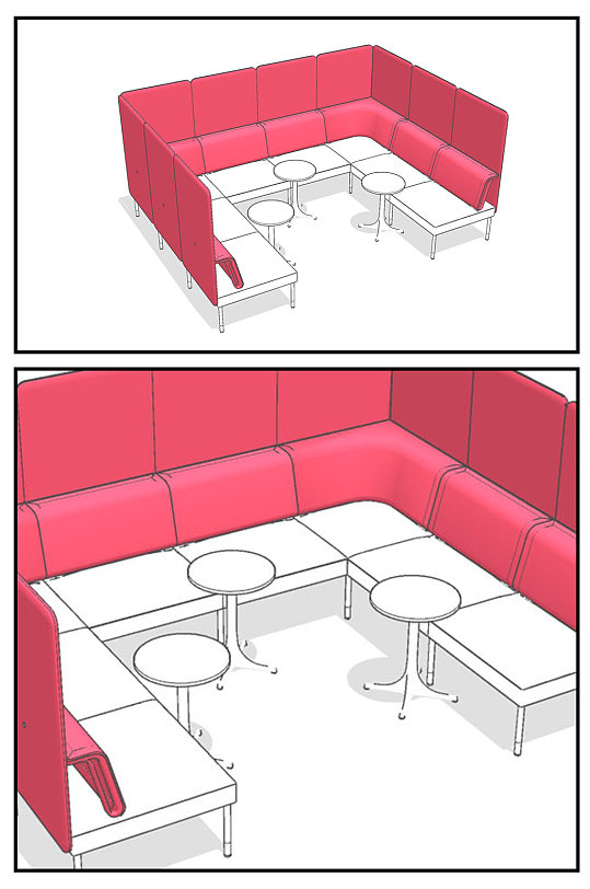 沙发座椅休憩区SU模型-众图网