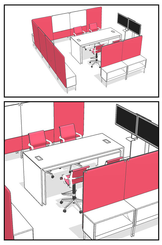 办公室休息区沙发座椅SU模型