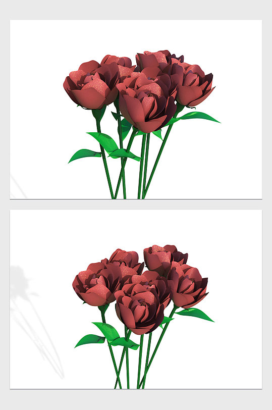 花玫瑰花塑料花3d模型