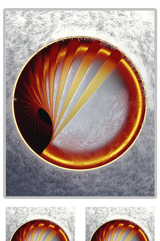 未来科技科幻世界C4D模型含灯光贴图-众图网