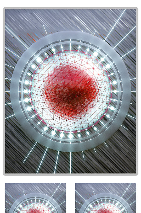 灯光球体光线C4D模型-众图网