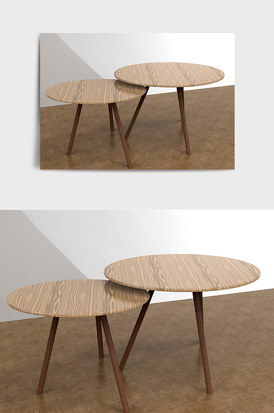 C4D实木家居餐桌桌子3D模型-众图网