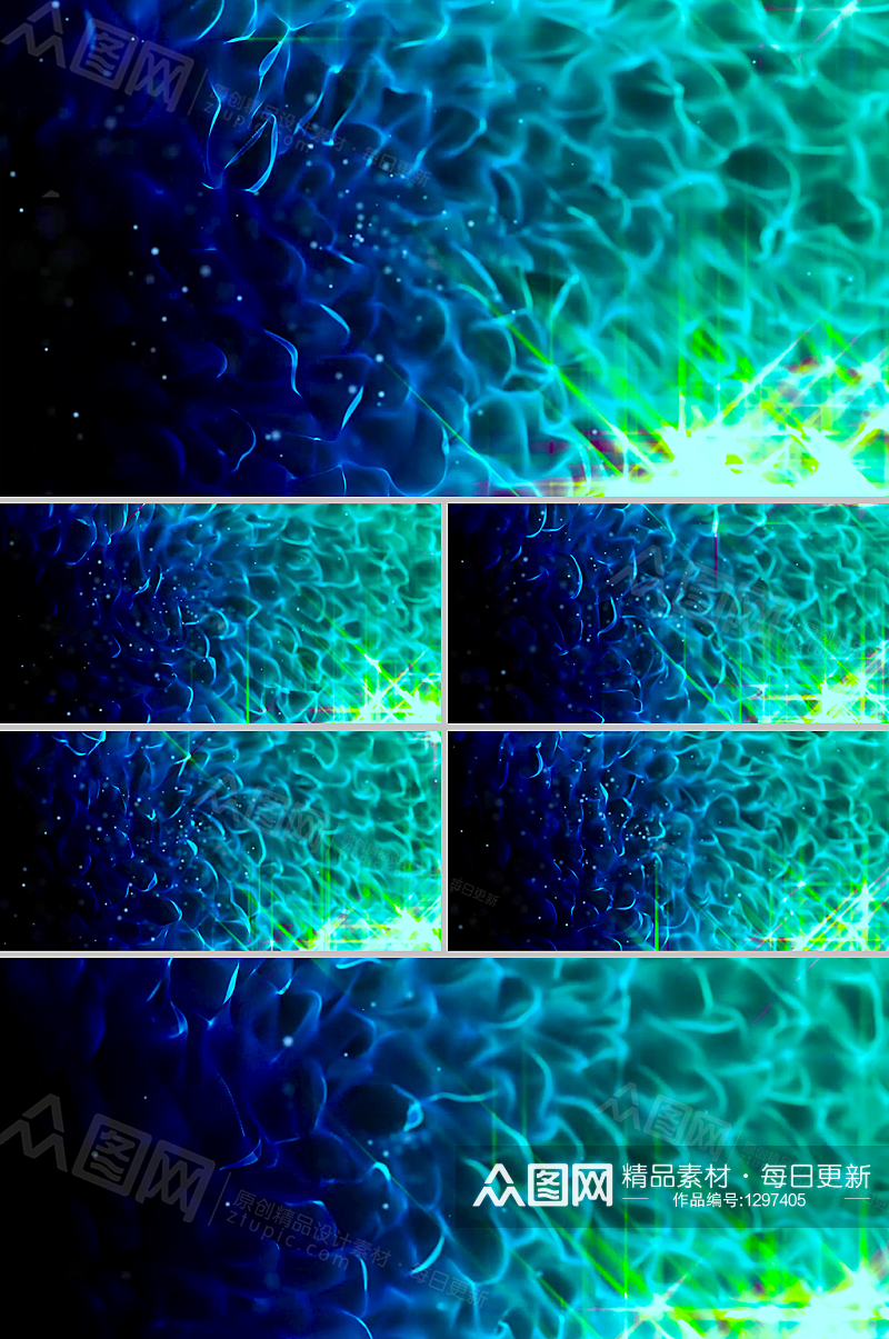 唯美粒子液体水波浪十字光特效背景视频素材素材