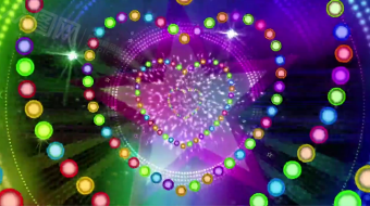 动感绚丽多彩心形灯效舞台背景视频素材-众图网