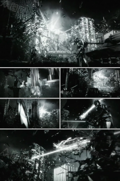 暗黑风3D都市战争定格运动镜头视频素材