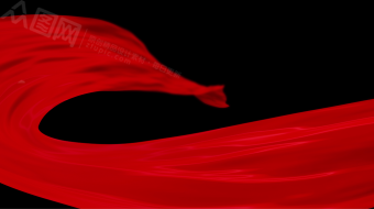 弧线飘入红色滞留绸带视频素材-众图网