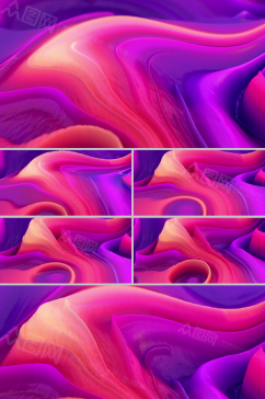 柔美暖紫线性沟状内收缩流体视频素材