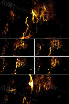 慢镜头火焰粒子燃烧背景视频素材
