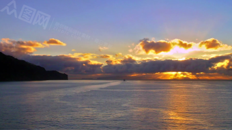 延时拍摄涌云映海日出唯美风景视频素材-众图网