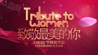 柔美雅红妇女节小片头标题演绎视频模板-众图网