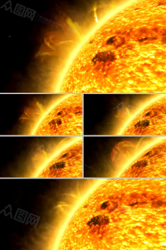 炙热太阳表面熔岩翻涌日珥喷发视频素材