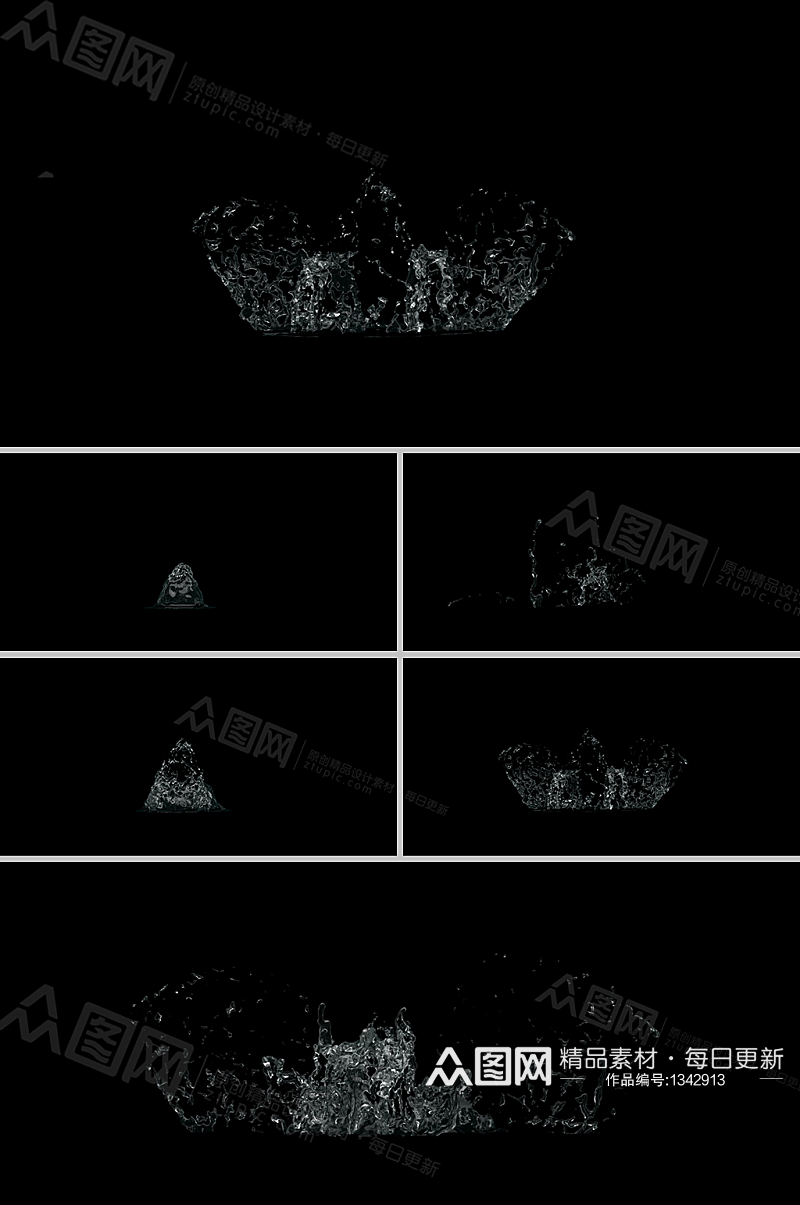 石头入水式冠状水花实拍视频素材素材