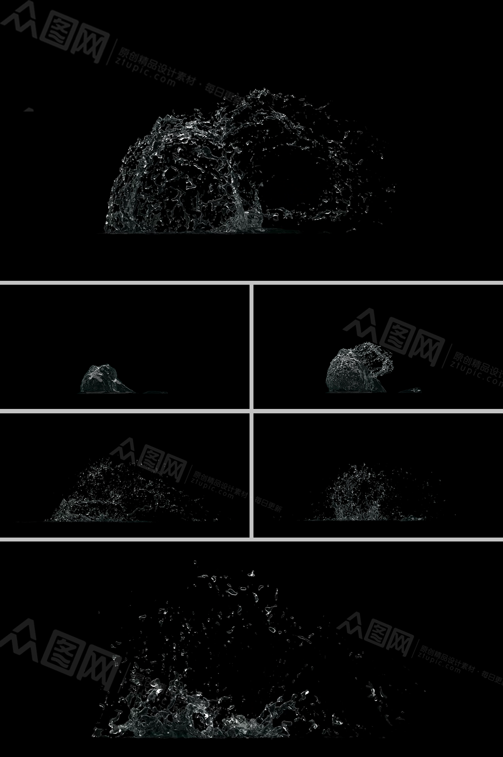 鱼尾摆水式水花上挑实拍视频素材素材
