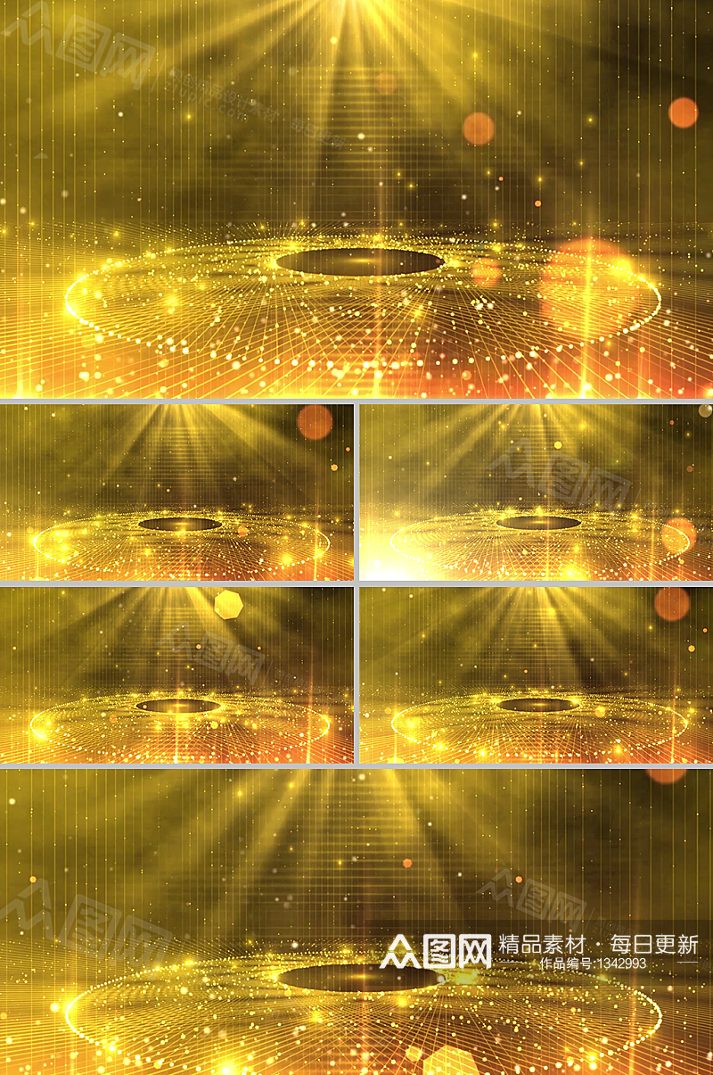 金色大气金光粒子科技线条年会背景视频素材素材