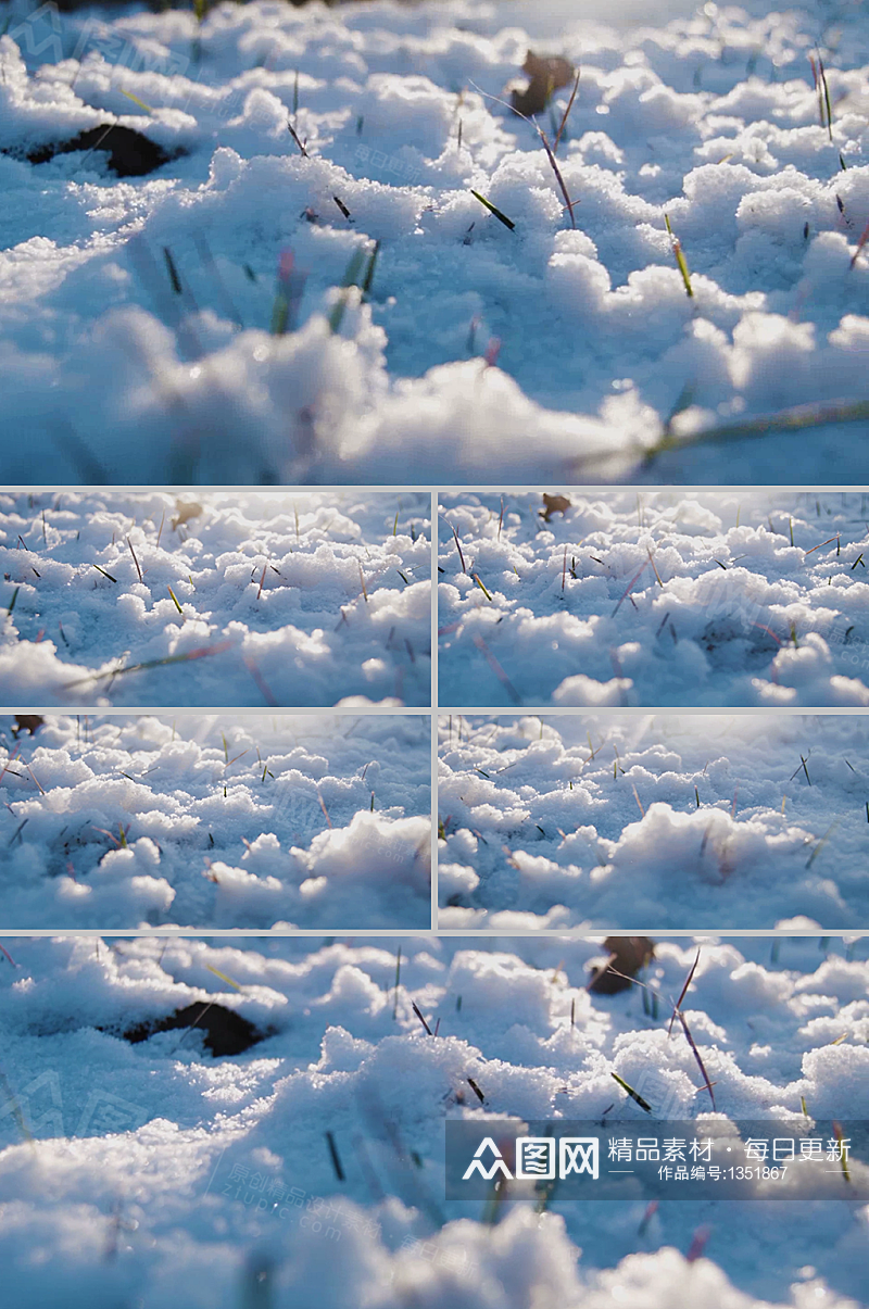 实拍地上堆积厚厚的雪视频素材素材