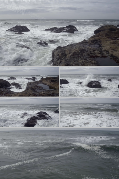 实拍海浪冲击拍打岩石海岸视频素材