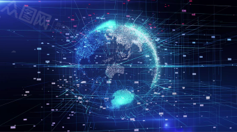 科技风全息地球数据扫描光线背景视频素材-众图网