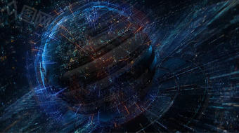 未来科技感科幻光效星球旋转背景视频素材-众图网