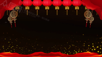 红色喜庆灯笼幕布新春贺岁拜年框视频素材-众图网