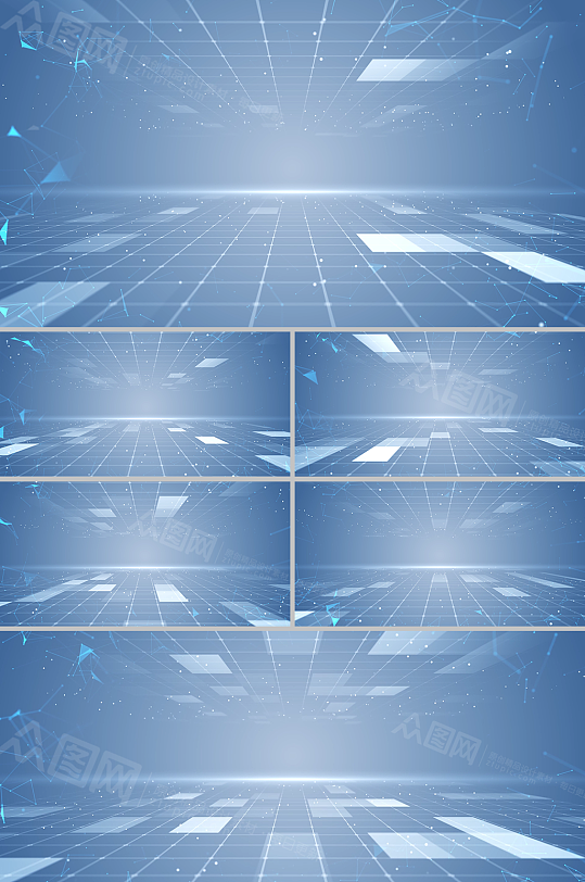 简洁科技商务数据交互空间背景视频素材-众图网