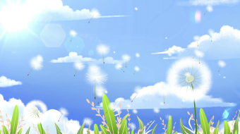 蒲公英随风飘扬卡通手绘背景视频素材-众图网