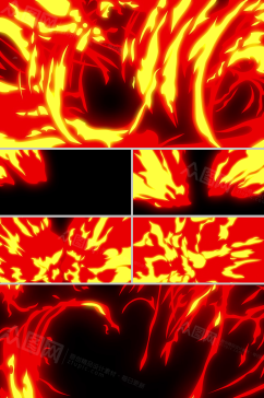 双股碰撞火焰喷击冲屏转场卡通动画视频素材