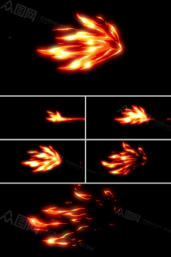 火焰枪喷击火焰受阻分裂动画视频素材