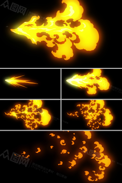 炙热蒸汽式快速喷涌火焰气体动画视频素材