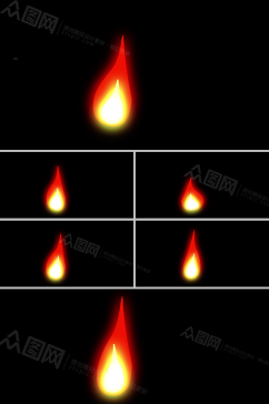 火柴蜡烛燃烧的小股火苗动画视频素材