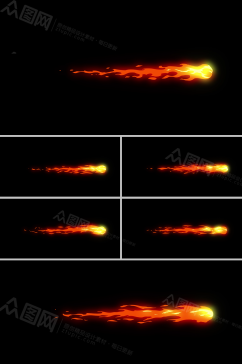 远程性喷发长条火焰动画视频素材