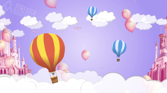 卡通空中城堡气球飘升视频背景素材-众图网