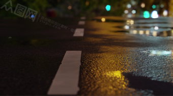 都市霓虹夜雨雨落街道背景视频素材-众图网