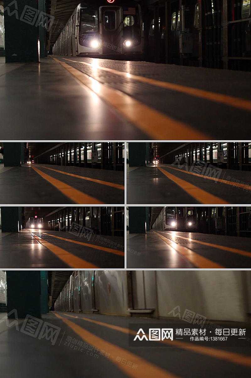 实拍城市地铁到站现代实景视频素材素材