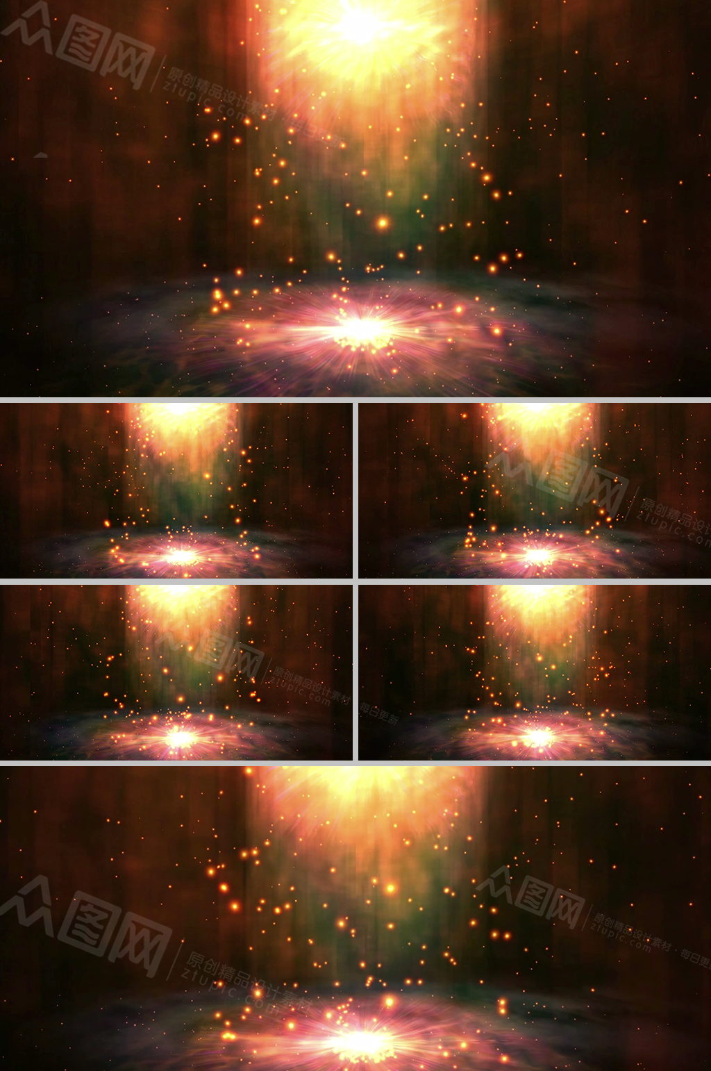 华光金海光晕粒子梦幻空间背景视频素材素材
