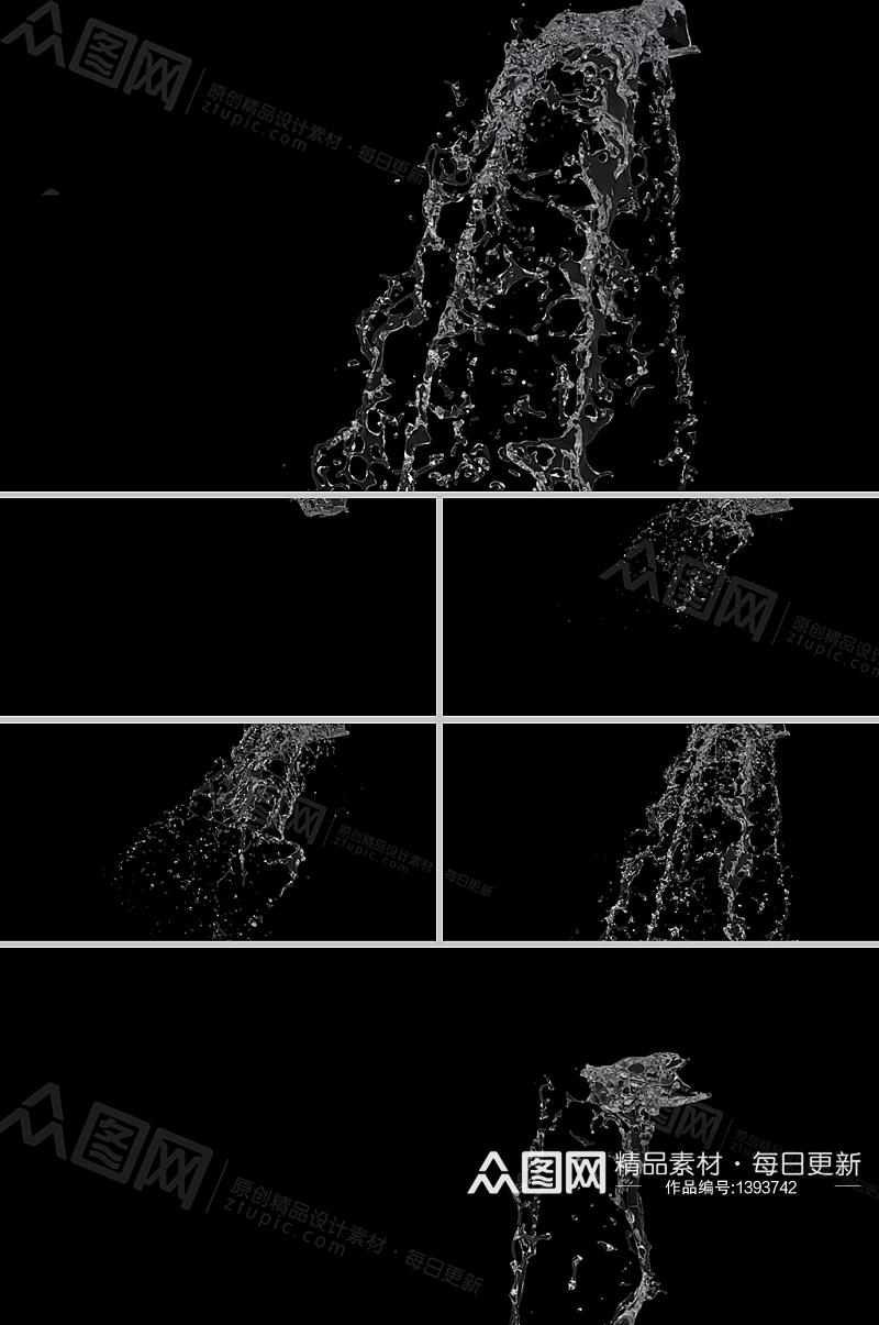 水流阶梯式下淌影视流体合成视频素材素材