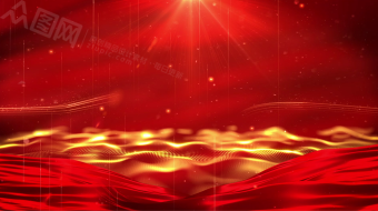 红绸金光粒子党政宣传大气光效背景视频素材-众图网