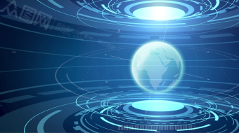 空间投影旋转地球元素科技背景视频素材-众图网