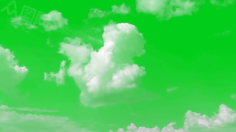 白云滚滚飘动绿屏抠像影视视频素材-众图网
