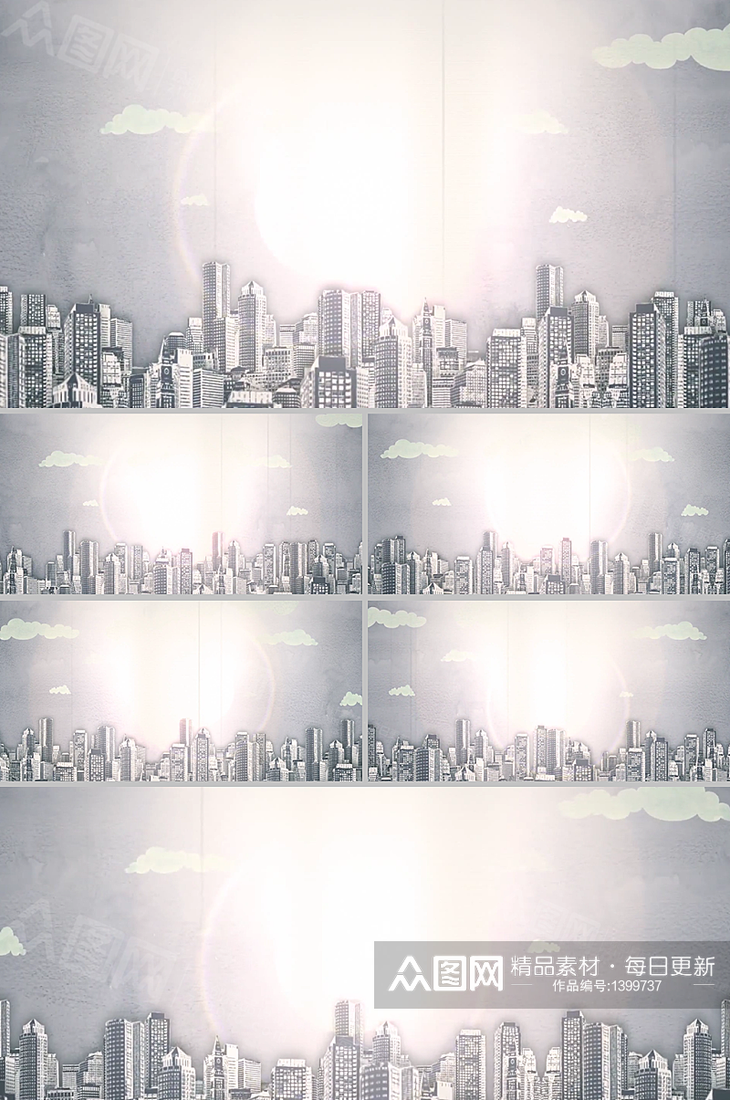 城市之光梦幻复古LED背景视频素材素材
