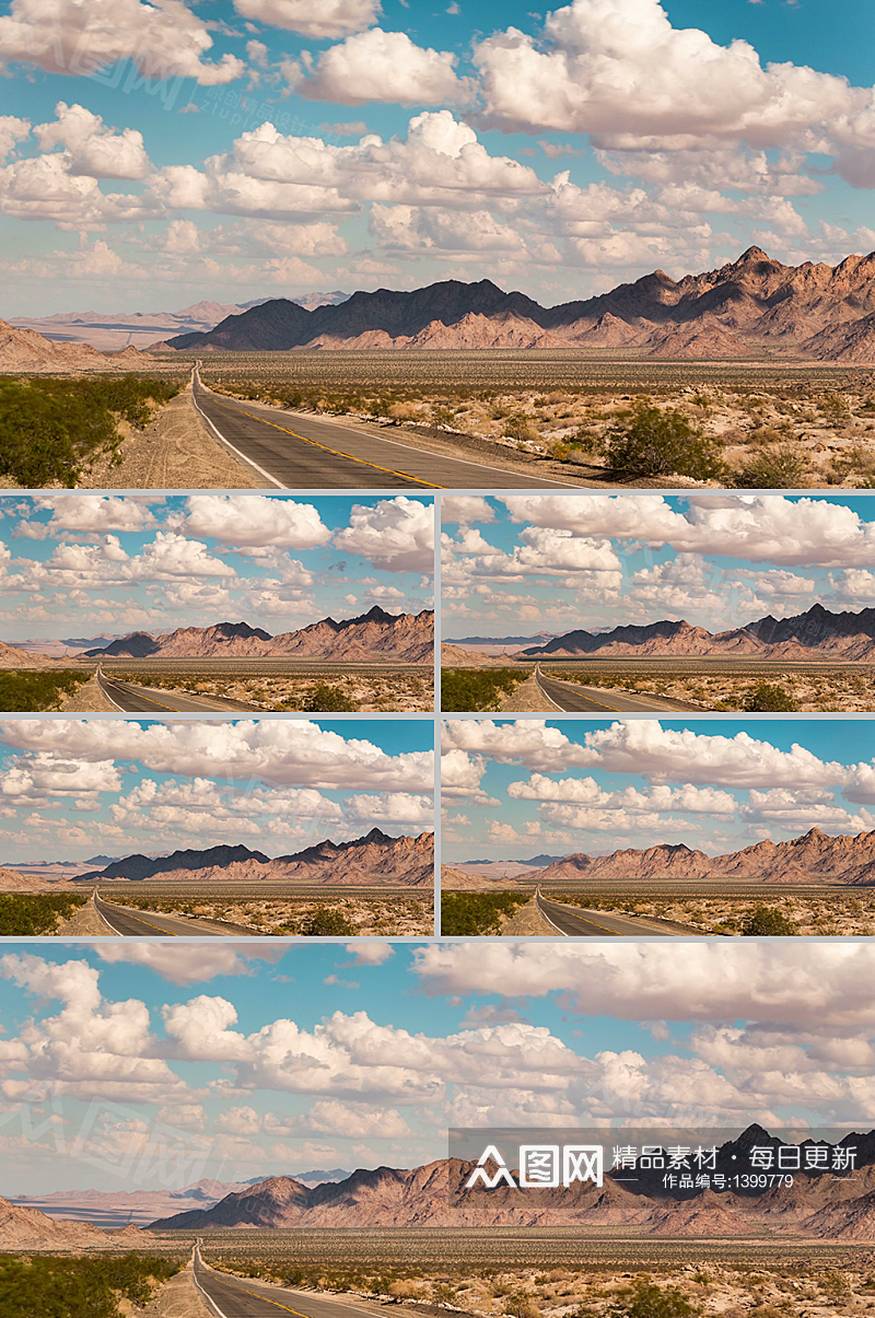 萧瑟荒漠公路延时拍摄实拍视频素材素材