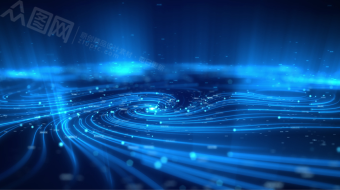 图品汇科技蓝色光线粒子中心汇聚流动背景视频素材-众图网