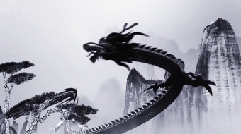 水墨龙腾中华山水古韵背景视频素材-众图网