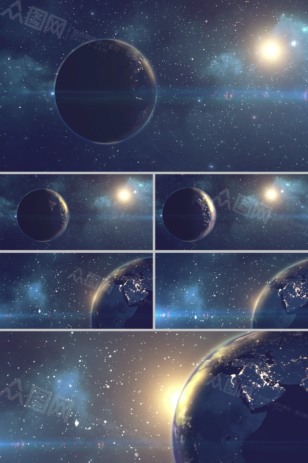 宇宙星空唯美地球运动科幻视频素材素材