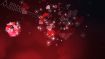 红色爱恋心形爆炸烟花粒子婚礼背景视频素材-众图网