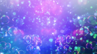 炫紫星光梦幻舞台泡泡背景视频素材-众图网