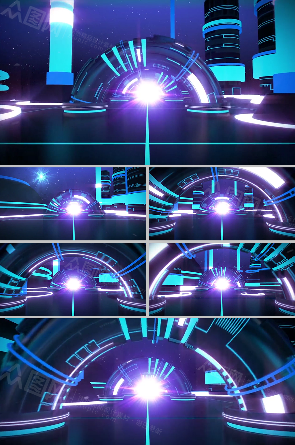 科幻星际空间科技建筑管道穿梭背景视频素材素材