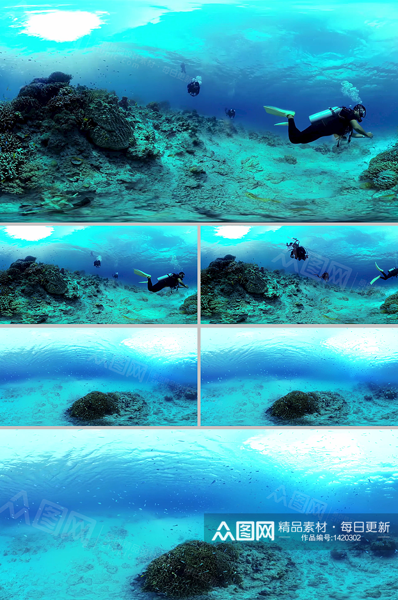 实拍海底潜水探视美丽海洋视频素材素材