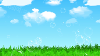 清新草地泡泡天空卡通背景视频素材-众图网