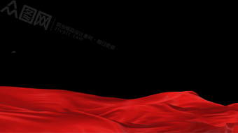 红绸布底端飘动党政合成视频素材-众图网