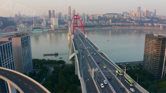 航拍重庆菜园坝长江大桥视频素材-众图网